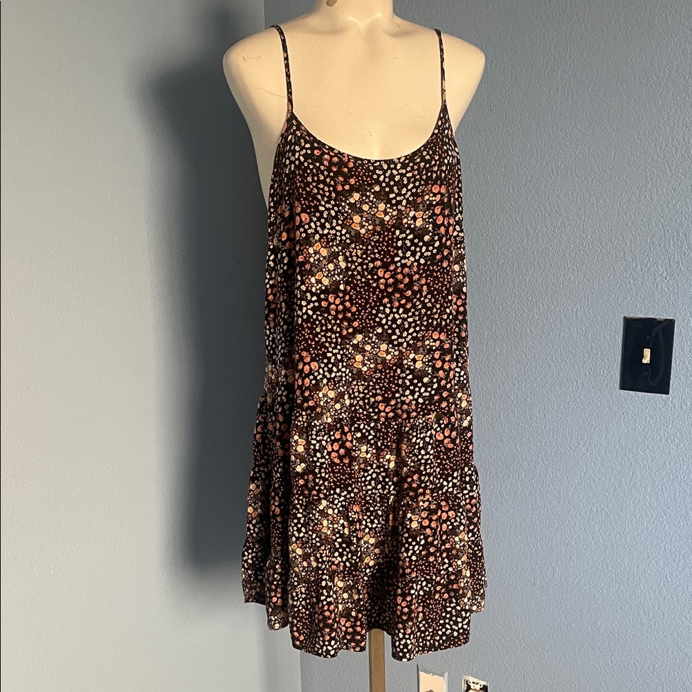 Wild Fable Floral Spaghetti Strap Dress - Black and Pink